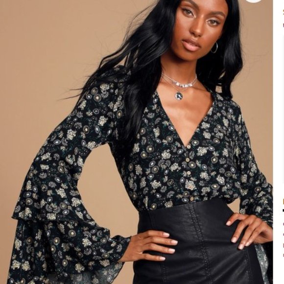 Free People Floral Bodysuit - Picture 1 of 12